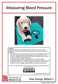 clinical skills instruction booklet cover page, Measuring Blood Pressure